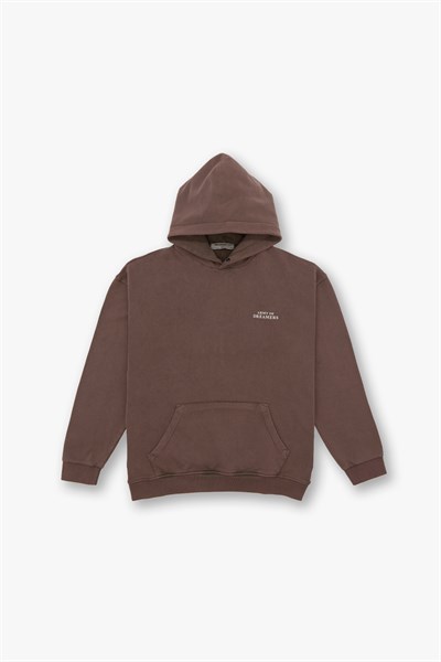Washed Peace Oversize Sweatshirt Erkek Kahverengi