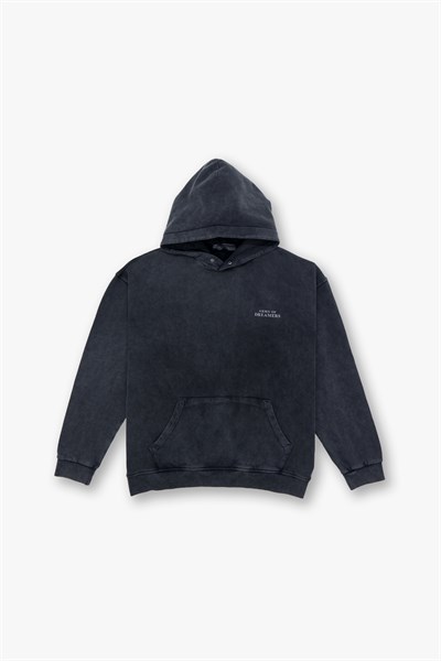 Washed Peace Oversize Sweatshirt Kadın Siyah