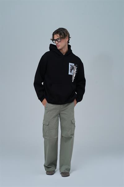 Wild Spirit Oversize Sweatshirt Erkek Siyah