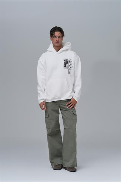 Wild Spirit Oversize Sweatshirt Erkek Ekru