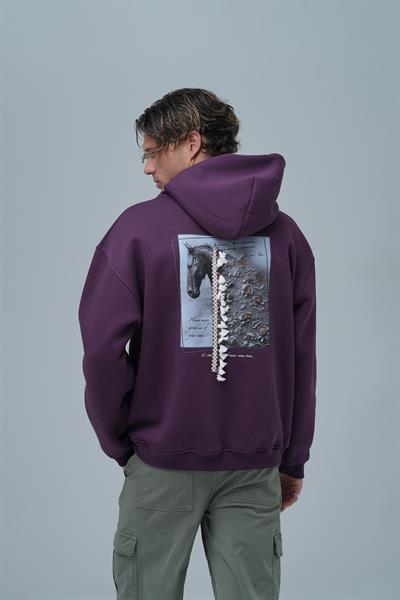 Wild Spirit Oversize Sweatshirt Erkek Mor