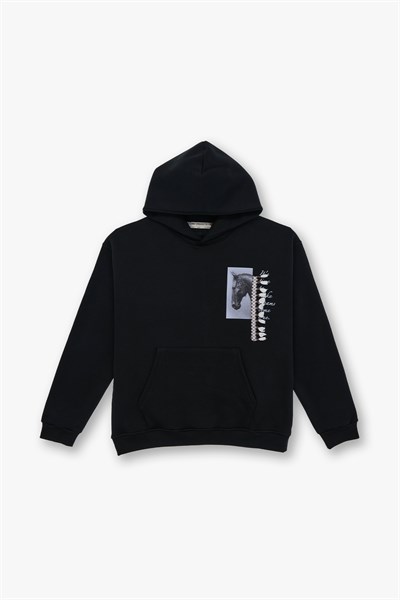 Wild Spirit Oversize Sweatshirt Erkek Siyah