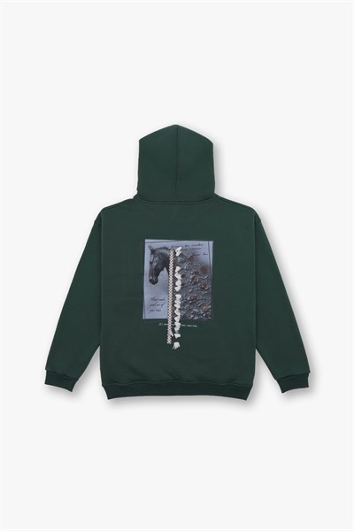 Wild Spirit Oversize Sweatshirt Erkek Yeşil