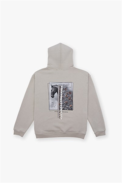 Wild Spirit Oversize Sweatshirt Erkek Stone