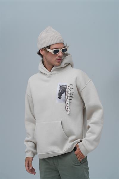 Wild Spirit Oversize Sweatshirt Erkek Stone