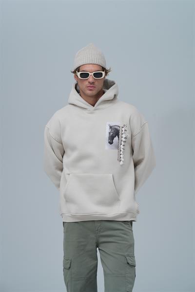 Wild Spirit Oversize Sweatshirt Erkek Stone