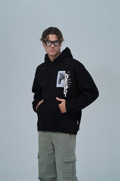 Wild Spirit Oversize Sweatshirt Erkek Siyah