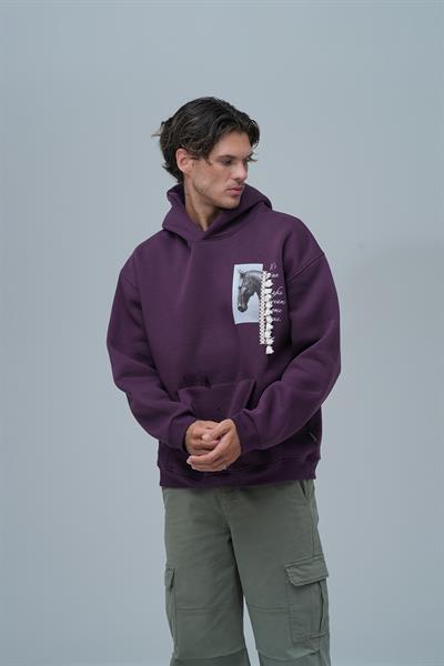 Wild Spirit Oversize Sweatshirt Erkek Mor