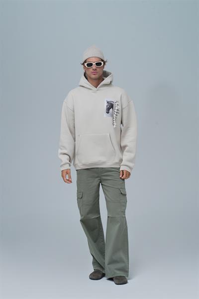 Wild Spirit Oversize Sweatshirt Erkek Stone