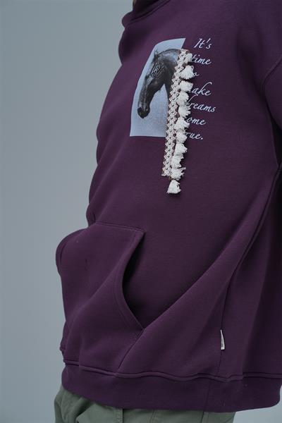 Wild Spirit Oversize Sweatshirt Erkek Mor