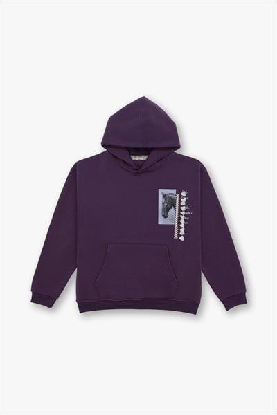 Wild Spirit Oversize Sweatshirt Erkek Mor
