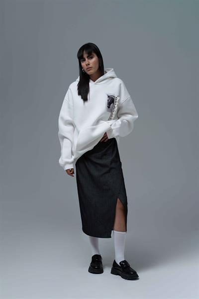 Wild Spirit Oversize Sweatshirt Kadın Ekru