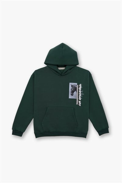 Wild Spirit Oversize Sweatshirt Kadın Yeşil