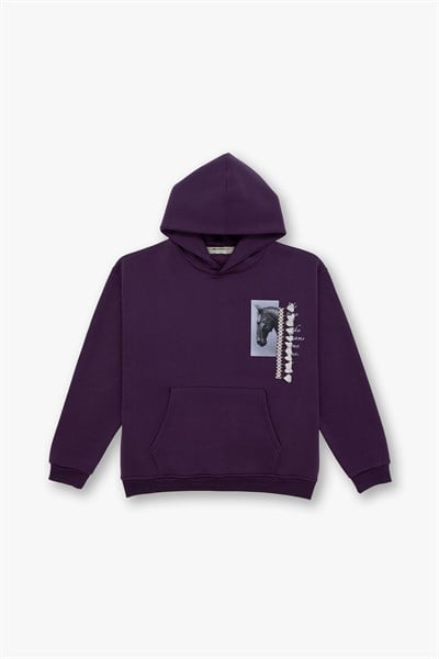 Wild Spirit Oversize Sweatshirt Kadın Mor