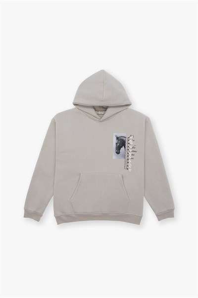 Wild Spirit Oversize Sweatshirt Kadın Stone