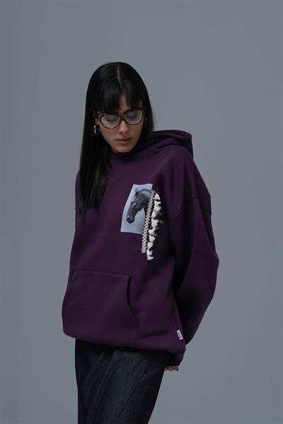 Wild Spirit Oversize Sweatshirt Kadın Mor