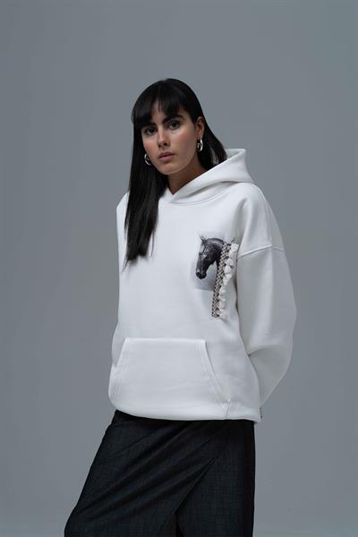 Wild Spirit Oversize Sweatshirt Kadın Ekru
