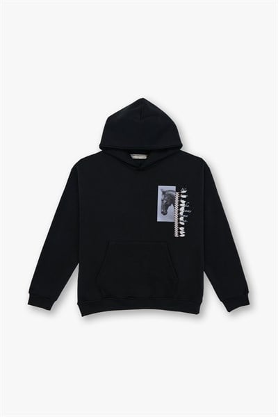 Wild Spirit Oversize Sweatshirt Kadın Siyah