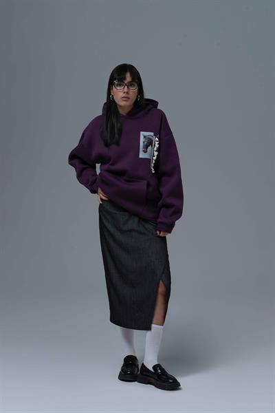 Wild Spirit Oversize Sweatshirt Kadın Mor