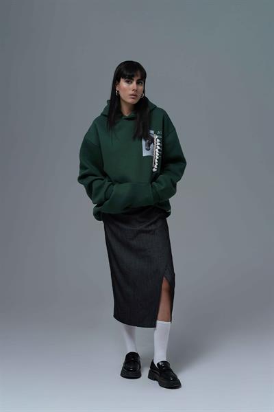 Wild Spirit Oversize Sweatshirt Kadın Yeşil