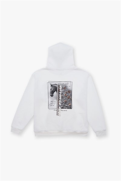 Wild Spirit Oversize Sweatshirt Kadın Ekru