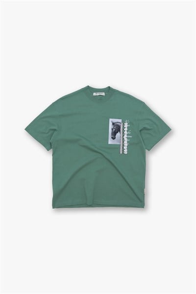 Wild Spirit Oversize Tişört Erkek Yeşil