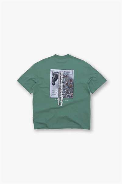 Wild Spirit Oversize Tişört Erkek Yeşil