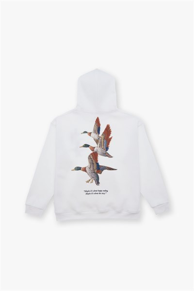 Wings Oversize Sweatshirt Erkek Ekru