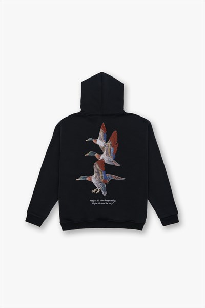 Wings Oversize Sweatshirt Erkek Siyah