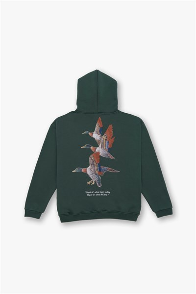 Wings Oversize Sweatshirt Erkek Yeşil