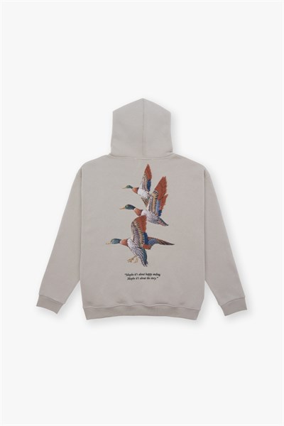 Wings Oversize Sweatshirt Kadın Stone