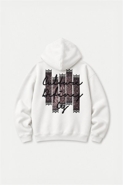 Woven Identity Oversize Erkek Sweatshirt Ekru