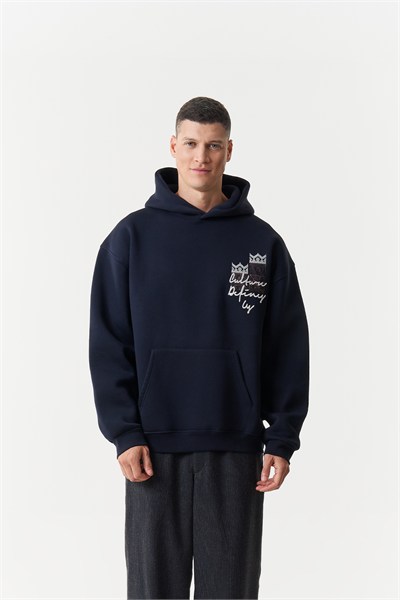 Woven Identity Oversize Erkek Sweatshirt Lacivert