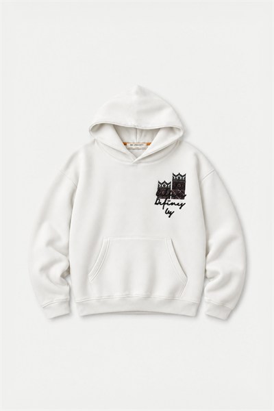 Woven Identity Oversize Erkek Sweatshirt Ekru