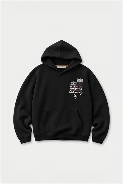 Woven Identity Oversize Erkek Sweatshirt Siyah