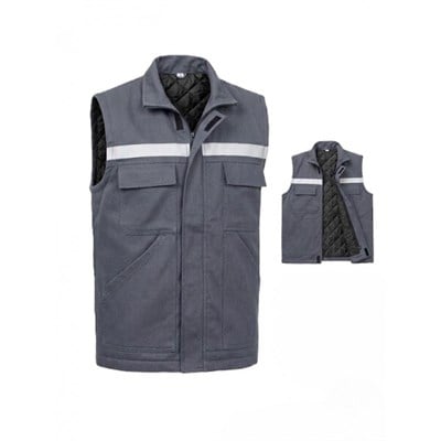 İçi Kapitoneli Gabardin 7x7 Kışlık İş Yeleği Gri