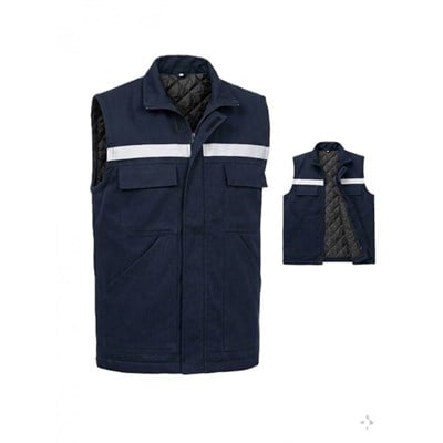 İçi Kapitoneli Gabardin 7x7 Kışlık İş Yeleği Lacivert