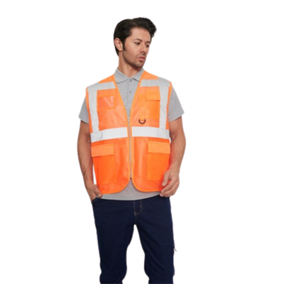 Mühendis Tip Reflektörlü Turuncu İkaz Yeleği