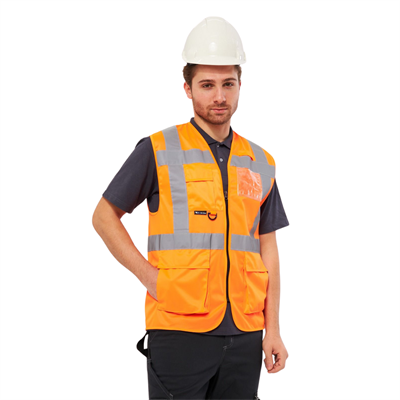 Premium Yönetici Tip Turuncu Renk İkaz Yeleği