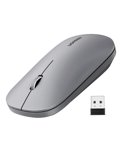 UGREEN 2.4Ghz USB Bağlantısı, 4000 Dpi, Sessiz Tuşlu Kablosuz Optik Mouse, Gri, 90373