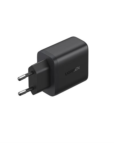 UGREEN 20W 2 Portlu Hızlı Şarj Cihazı, 1xUSB-A, 1xUSB-C, Siyah, 45302