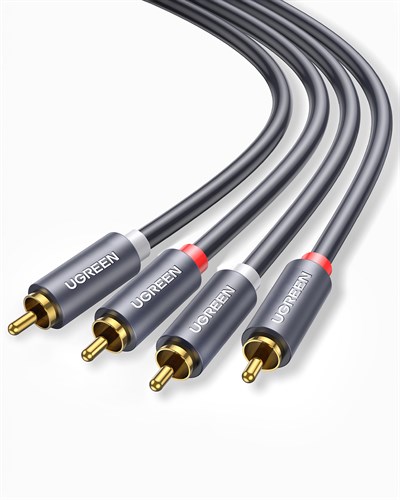 UGREEN 2RCA to 2RCA Ses Kablosu, 2 Metre, Antrasit, 10518