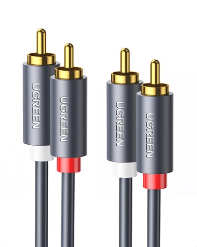 UGREEN 2RCA to 2RCA Ses Kablosu, 2 Metre, Antrasit, 10518