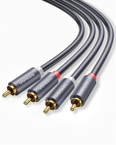 UGREEN 2RCA to 2RCA Ses Kablosu, 5 Metre, Antrasit, 10520