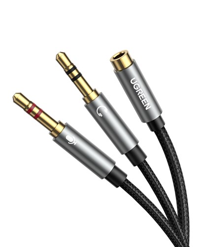 UGREEN 3.5mm Ses-Mikrofon Birleştirici Y Kulaklık Ses Ayırıcı Kablo Mikrofon Stereo Jak Kulaklık Bağlantı Noktası Kablosu, 20899