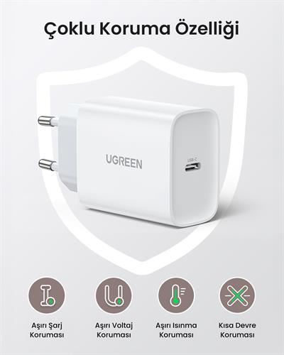 UGREEN 30W Type-C PD Hızlı Şarj Cihazı, 70161