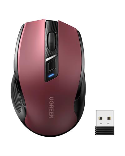 UGREEN 4.000 DPI Ergonomik Sessiz Kablosuz Optik Mouse, Kırmızı, 25752
