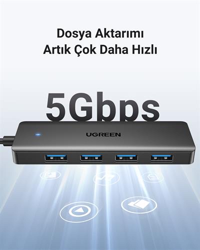 UGREEN 4-in-1 4xUSB-A USB-C Port Çoklayıcı Hub, 20851