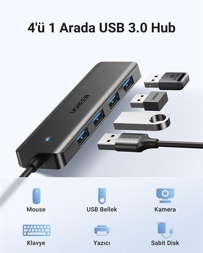 UGREEN 4-in-1 4xUSB-A USB-C Port Çoklayıcı Hub, 20851