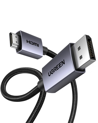 UGREEN 4K 1080P@120Hz Displayport 1.2 to HDMI 1.4 Örgülü Kablo, 1.5m, 35841